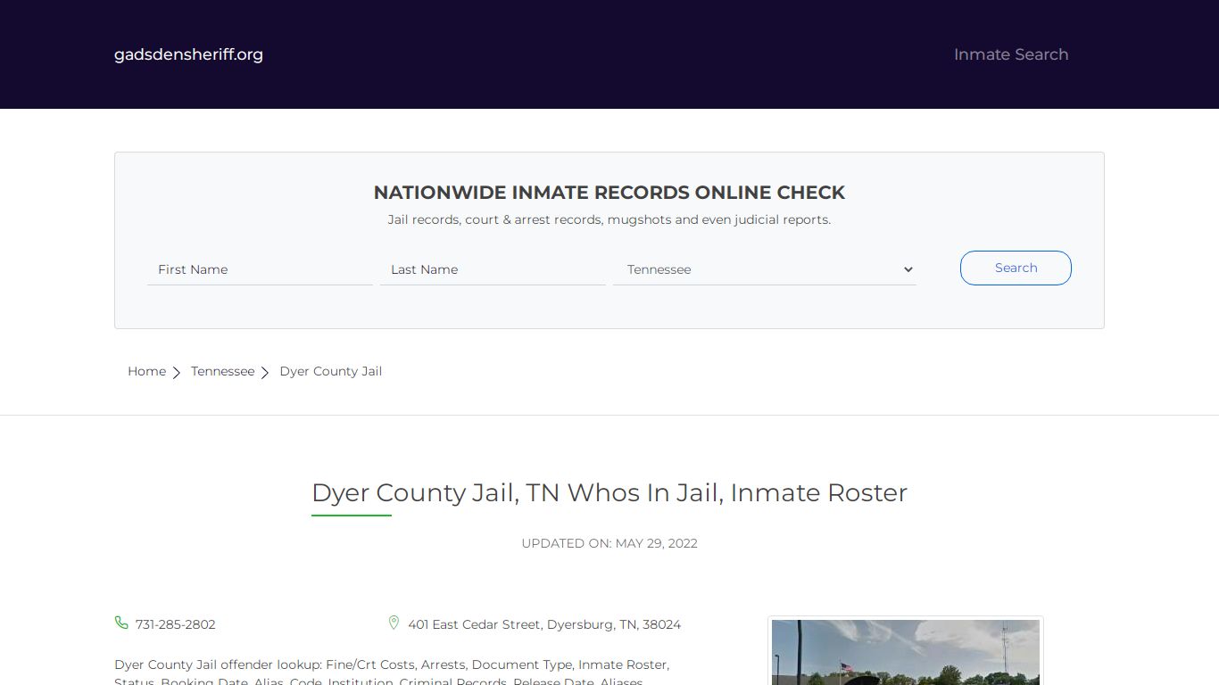 Dyer County Jail, TN Inmate Roster, Whos In Jail